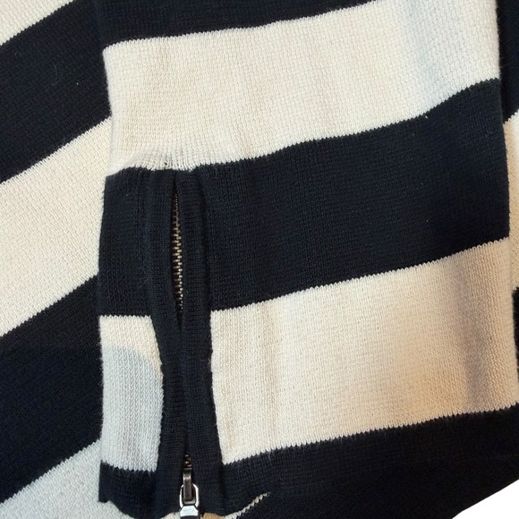 Lane Bryant Asymmetric Zip Moto Sweater Jacket Cotton Sweater Black White 22/24 - Picture 5 of 7